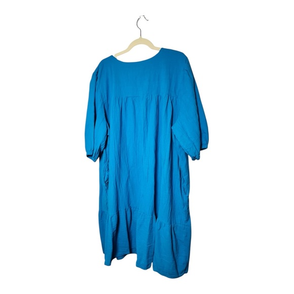 The Vermont Country Store Turquoise Mumu Women's Dress Sz. 3X Cottage Pockets - Picture 6 of 7